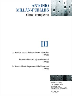 cover image of Millán-Puelles. III. Obras completas